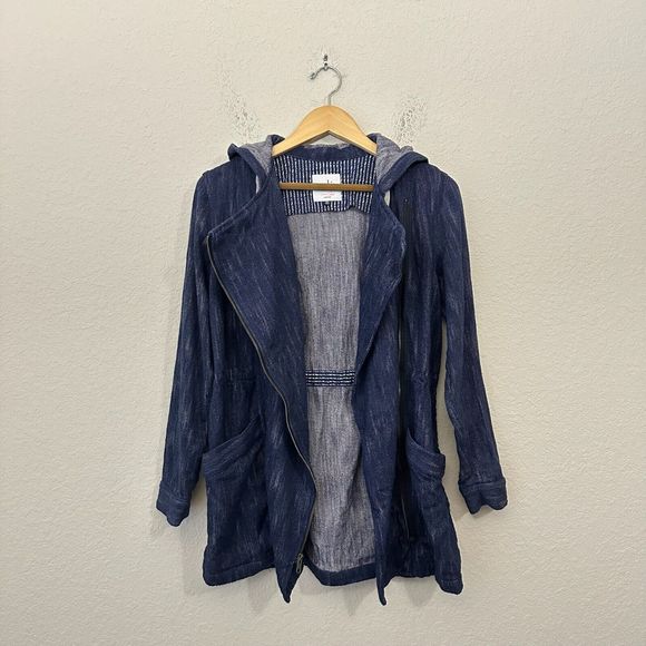 CABI #5100 Hooded Adventure Anorak Full Zip Jacket Blue Indigo - Picture 4 of 12